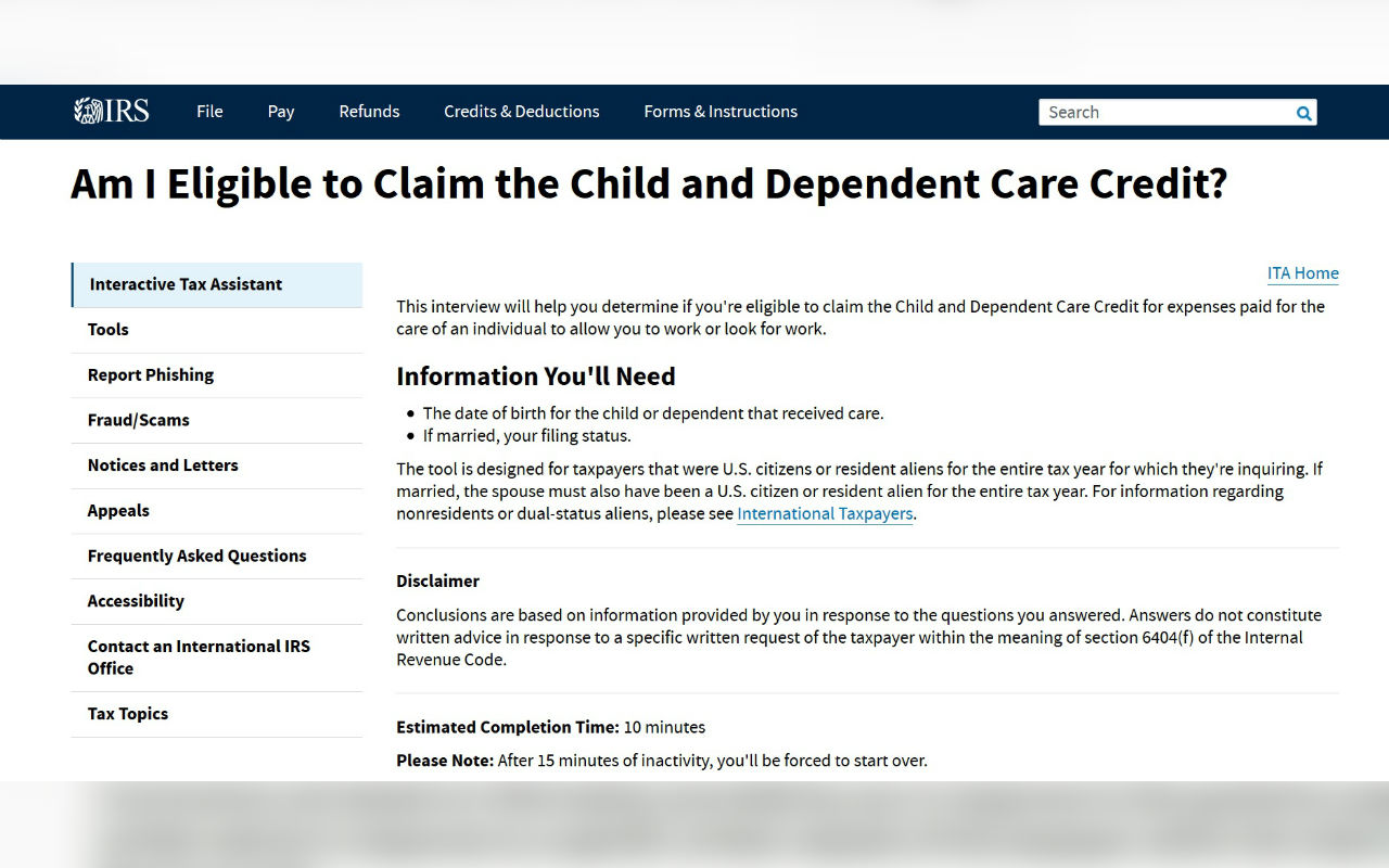 ¿Quiénes califican para el crédito de cuidado de hijos y dependientes?